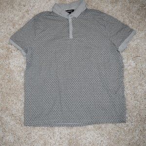 EXPRESS Polo Shirt Stretch Business Gray Black Pattern ID#: 6171 Men's XL